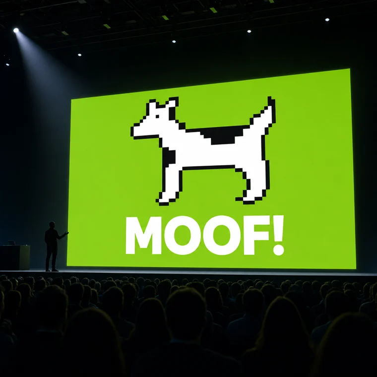 Clarus on a giant keynote screen