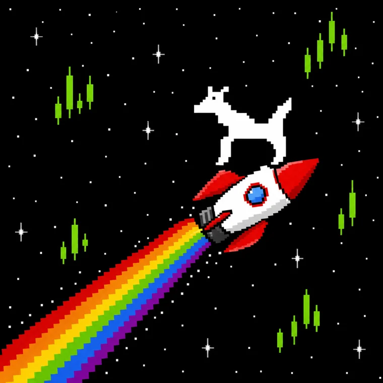 Clarus riding a rocket through the stars